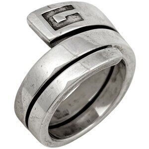 Gucci Snake Ring Logo Silver